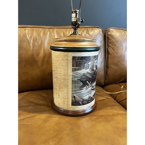 RARE Vintage Ducks Unlimited Wood Lamp Base “Just Layin Around” Robert Leslie - Picture 6 of 13